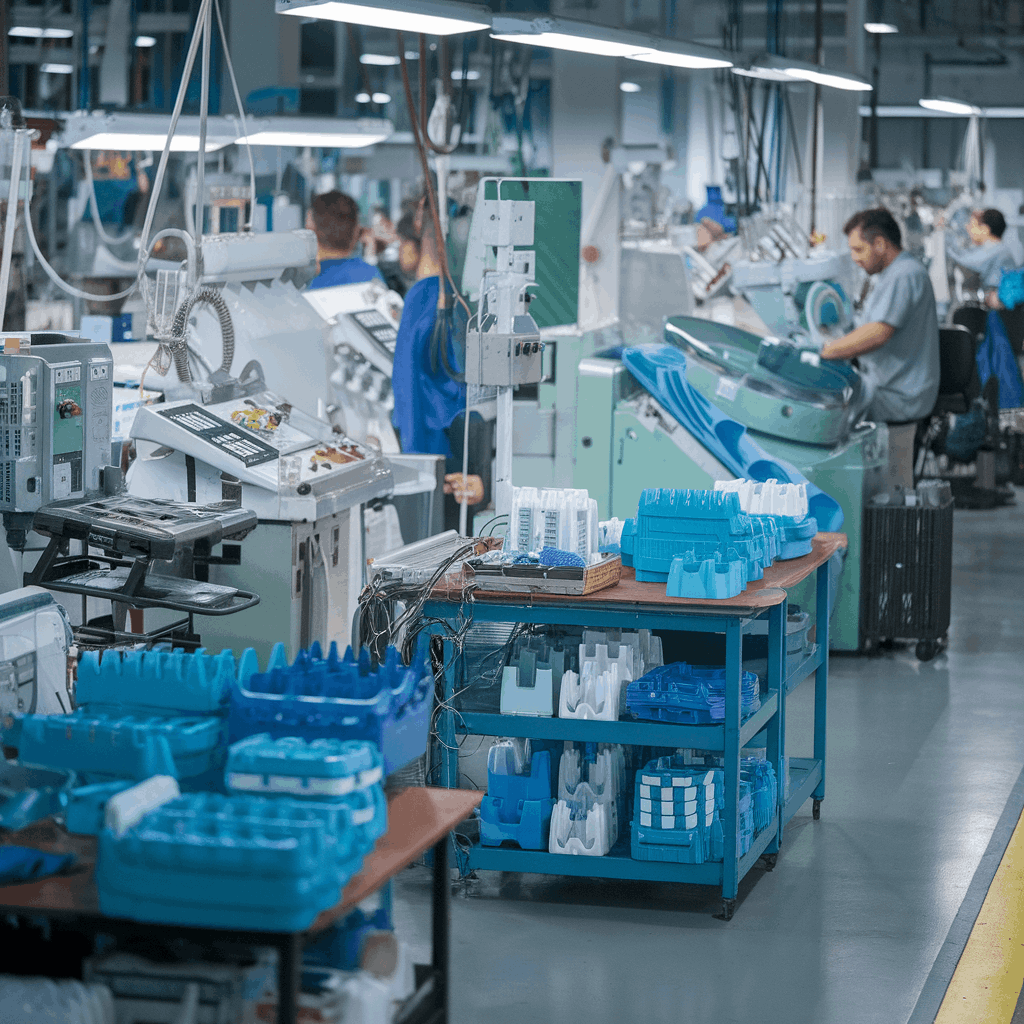 Clean factory floor and inspection area